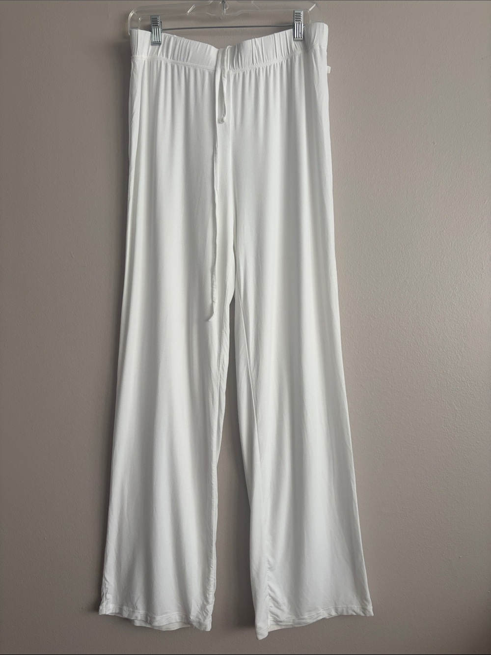 SKIMS White Modal Wide Leg Lounge Pants Drawstring Size M